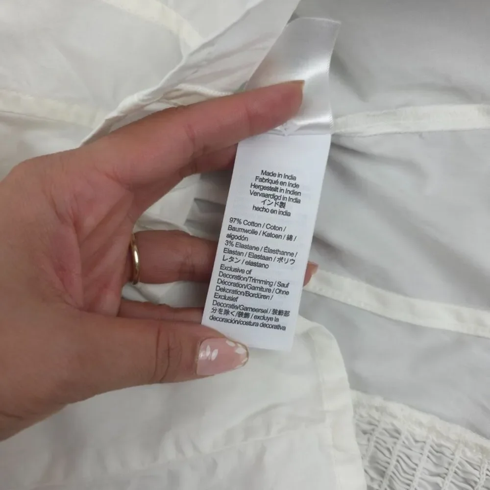 NWT J Crew Puff-sleeve squareneck top White cotton poplin Milkmaid Cottagecore 2